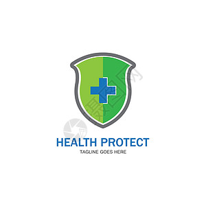 健康保护与盾牌标志设计矢量模板医疗或保险公司vecto医生公司标识医院药品防御白色插图徽章帮助背景图片