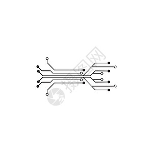 电路标志模板 vecto科学技术徽标一体化线条电子网络创造力商业蓝色背景图片