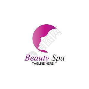 美容 spa 标志设计模板vecto叶子精品化妆品植物酒店按摩沙龙插图女孩标识背景图片