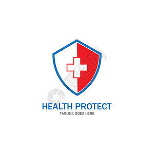 健康保护与盾牌标志设计矢量模板医疗或保险公司vecto保险药品防御安全警卫医院白色帮助医生商业背景图片