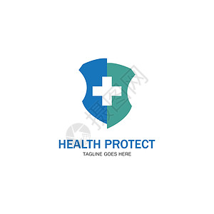 健康保护与盾牌标志设计矢量模板医疗或保险公司vecto徽章安全白色医院公司防御网络帮助保险警卫背景图片