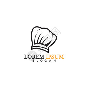 厨师帽标志矢量设计模板帽子职业面包师咖啡店插图餐厅餐饮勺子徽章衣服背景图片