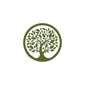 树标志模板矢量 ico生态叶子生活插图绿色植物公司橡木商业生长背景图片