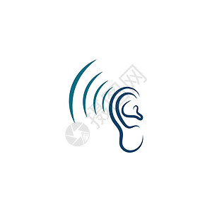 耳朵标志和符号矢量应用程序图标黑色白色网络标识插图医疗身体洞察力援助背景图片