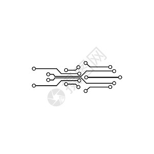 电路标志模板 vecto创造力线条公司插图蓝色科学网络一体化技术徽标背景图片