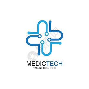 蓝色科技公司医疗技术标志设计 vecto创新创造力身份公司活力商业药品互联网生物学科学插画