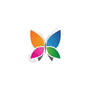 美丽的蝴蝶矢量图标设计花园飞行圆圈化妆品公司身份翅膀创造力标识温泉背景图片