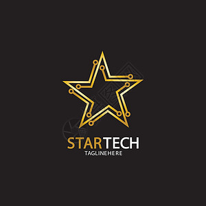 黑色背景上的金星科技标志标识白色互联网插图创造力圆圈商业公司金子成功背景图片