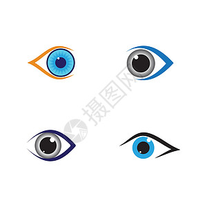 一套眼部护理标志模板 ico技术商业公司插图身份互联网电影眼睛创造力健康背景图片