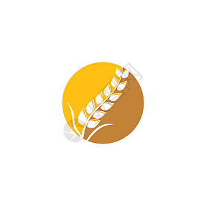 大麦虫小麦 Logo 模板矢量符号农业植物标识收成生长耳朵粮食营养种子农场插画