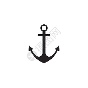 锚图标标志模板 vecto黑与白插图安全金属黑色航海白色海洋古董背景图片