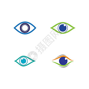 一套眼部护理标志模板 ico电影健康技术商业插图公司眼睛创造力身份互联网背景图片