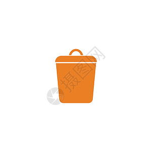 垃圾桶图标矢量设计模板网络篮子插图黑色回收标识垃圾箱背景图片