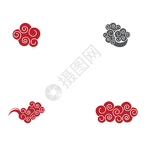 设置中国云 Logo 模板矢量符号红色装饰品天空多云艺术墙纸卡通片背景图片
