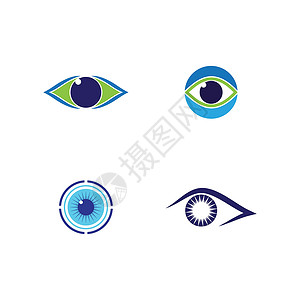 一套眼部护理标志模板 ico技术健康眼睛公司互联网电影插图身份创造力商业背景图片