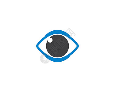 眼睛标志模板矢量 ico白色标识插图圆圈商业健康镜片曲线科学网络背景图片