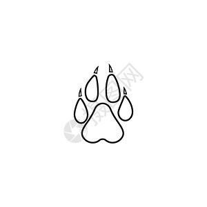 狗爪子矢量足迹 ico动物黑色踪迹打印小狗脚印卡通片插图野生动物白色背景图片