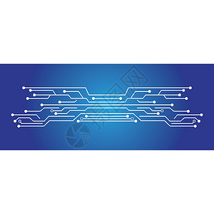电路标志模板 vecto电子徽标网络线条科学技术插图商业一体化蓝色背景图片