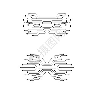 电路标志模板 vecto插图徽标网络技术一体化创造力科学蓝色电子商业背景图片