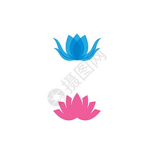 莲花标志模板矢量符号瑜伽标识温泉植物叶子背景图片