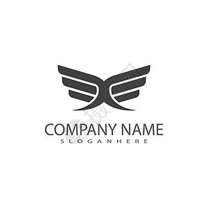 翼标志模板矢量 ico身份商业标签标识时尚插图金子公司白色品牌背景图片
