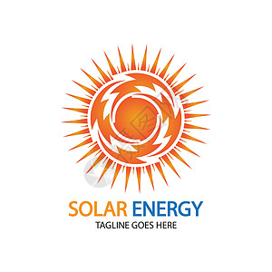 太阳太阳能标志设计模板 太阳能技术标志设计公司网络圆圈商业品牌标识活力生态回收叶子背景图片