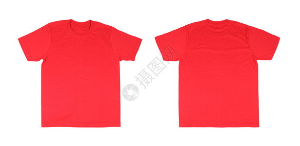 t恤衫模板集 前 后零售服装纺织品衣服织物白色广告红色棉布运动背景图片