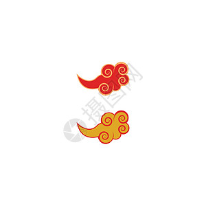 中国云 Logo 模板矢量符号天空红色装饰品艺术多云墙纸卡通片背景图片
