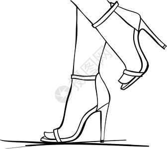 高可追溯性女人高跟鞋秀女性购物女士绘画配饰女孩短剑女鞋皮革鞋类插画