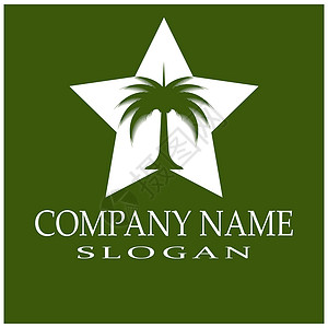 枣树 Logo 模板矢量符号海滩棕榈食物热带旅行黑色白色水果叶子植物背景图片