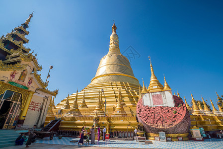 缅甸帕塔旅游百果寺庙旅行崇拜金子文化建筑遗产地标背景图片