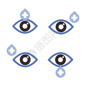 眼睛与医疗标志图标 世界视觉日概念的眼睛健康图标高清图片