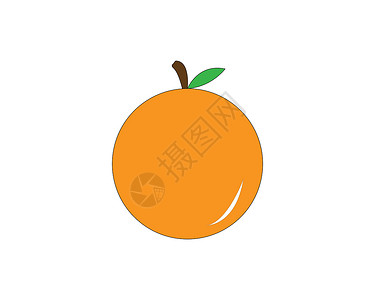 橙色标志设计生态农业农场叶子环形地球漩涡花园标识插图背景图片