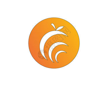 橙色标志设计曲线技术插图橙子农业生态标识叶子圆圈漩涡背景图片