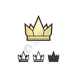 矢量图标插画设计插图金子国王标识皇家皇冠奢华纹章风格君主背景图片