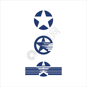 美国空军星形图标模板公司力量品牌速度领导艺术黑色标识商业收藏设计图片