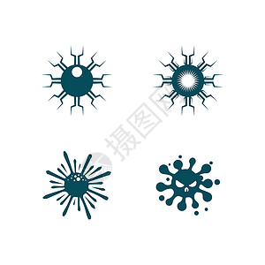 病毒电晕病毒载体和掩码设计标志病毒流感科学发烧症状面具生物学健康微生物疾病感染插画