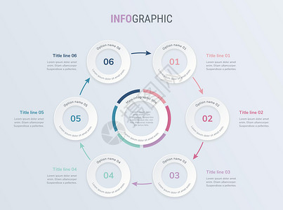 edius6模板复古时间线信息图表设计矢量  6 步圆形工作流布局 矢量图时间线模板社交箭头流动空白工作一体化推介会日程媒体报告插画