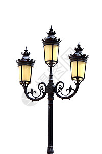 古董灯台灯柱白色力量街道金属天空灯笼建筑学灯泡照明背景图片