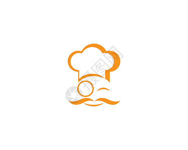 高清厨师帽厨师帽标志图标平面设计插图面包白色胡子标识帽子厨房职业烹饪工作插画