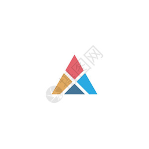 三角形形冰淇淋字母 A 标志图标设计概念推广海浪网络叶子公司房子品牌商业马赛克教育设计图片