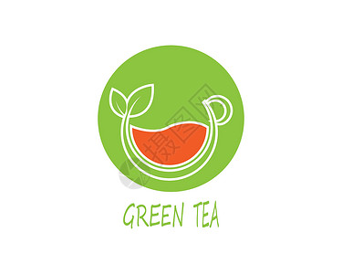 一杯茶矢量 ico咖啡店插图蓝色植物标识草本早餐绿色食物杯子背景图片