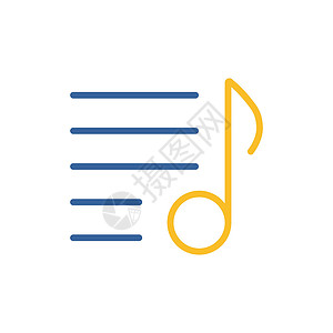 音乐播放列表矢量图标 音符和 lis玩家标识按钮技术网络音乐互联网插图歌曲笔记背景图片