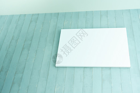 墙上的空白画布图框艺术长方形画廊装饰品灰色帆布白色窗帘边界背景图片