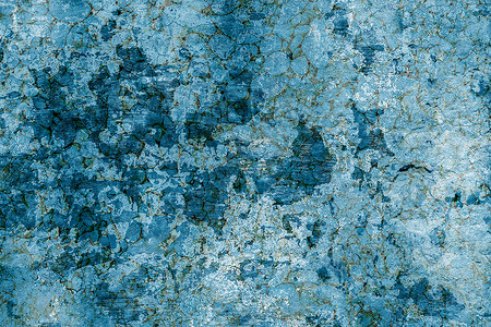 裂纹和划痕结构复杂的蓝墙纹理高清图片