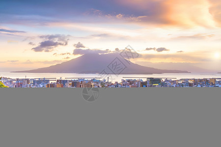 樱岛火山城市景观户外高清图片