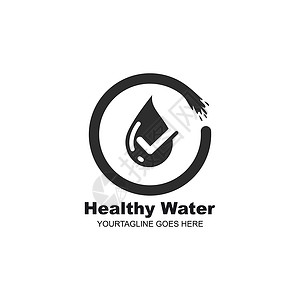 健康饮水水滴复选标记图标矢量图解设计模板商业防御临床液体安全警卫插图真菌抗菌配方设计图片