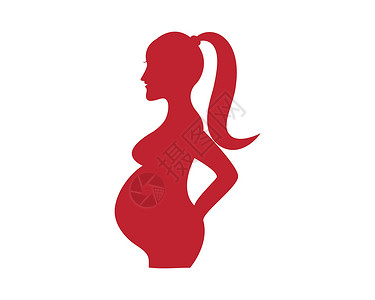 健康美丽的孕妇孕妇线条艺术符号模板女士家庭怀孕绘画数字母亲母性头发卡通片腹部插画