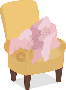 草率将脏衣服留在扶手椅上半平面颜色矢量对象设计图片