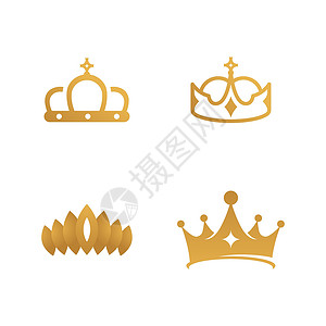 维多利亚时代皇冠标志模板矢量 ico奢华风格剪贴装饰品女王库存金子黑色插图标识插画